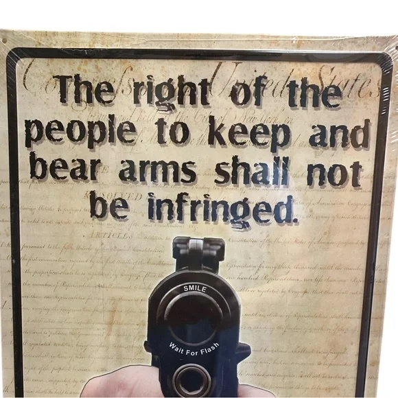 The Right Of The People To Keep & Bear Arms Shall Not Be Infringed Metal Sign - Picture 2 of 5